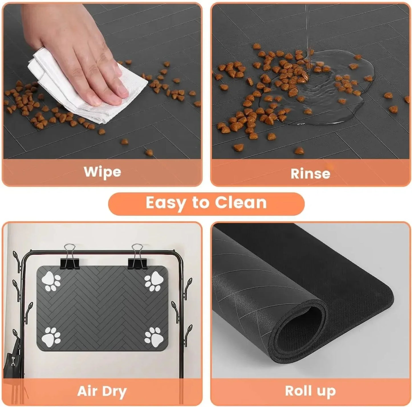 Absorbent Pet Feeding Mat for Dogs and Cats