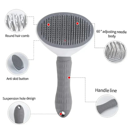 Self-Cleaning Pet Grooming Brush for Dogs and Cats