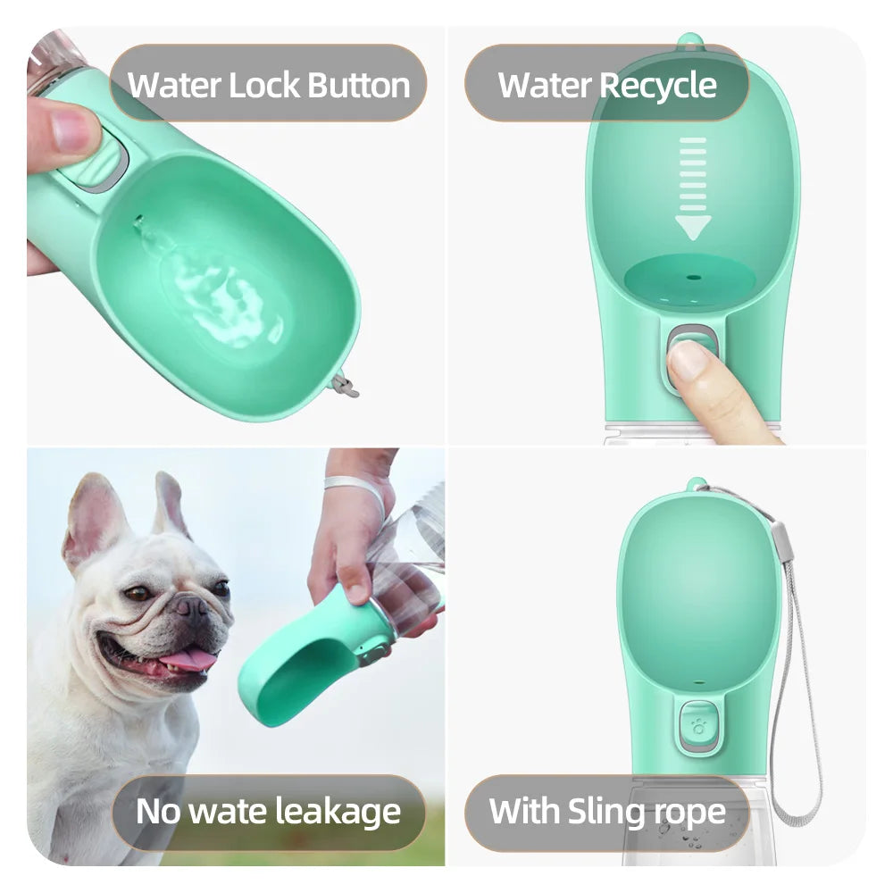 Portable Leakproof Dog Water Bottle for Walks and Travel