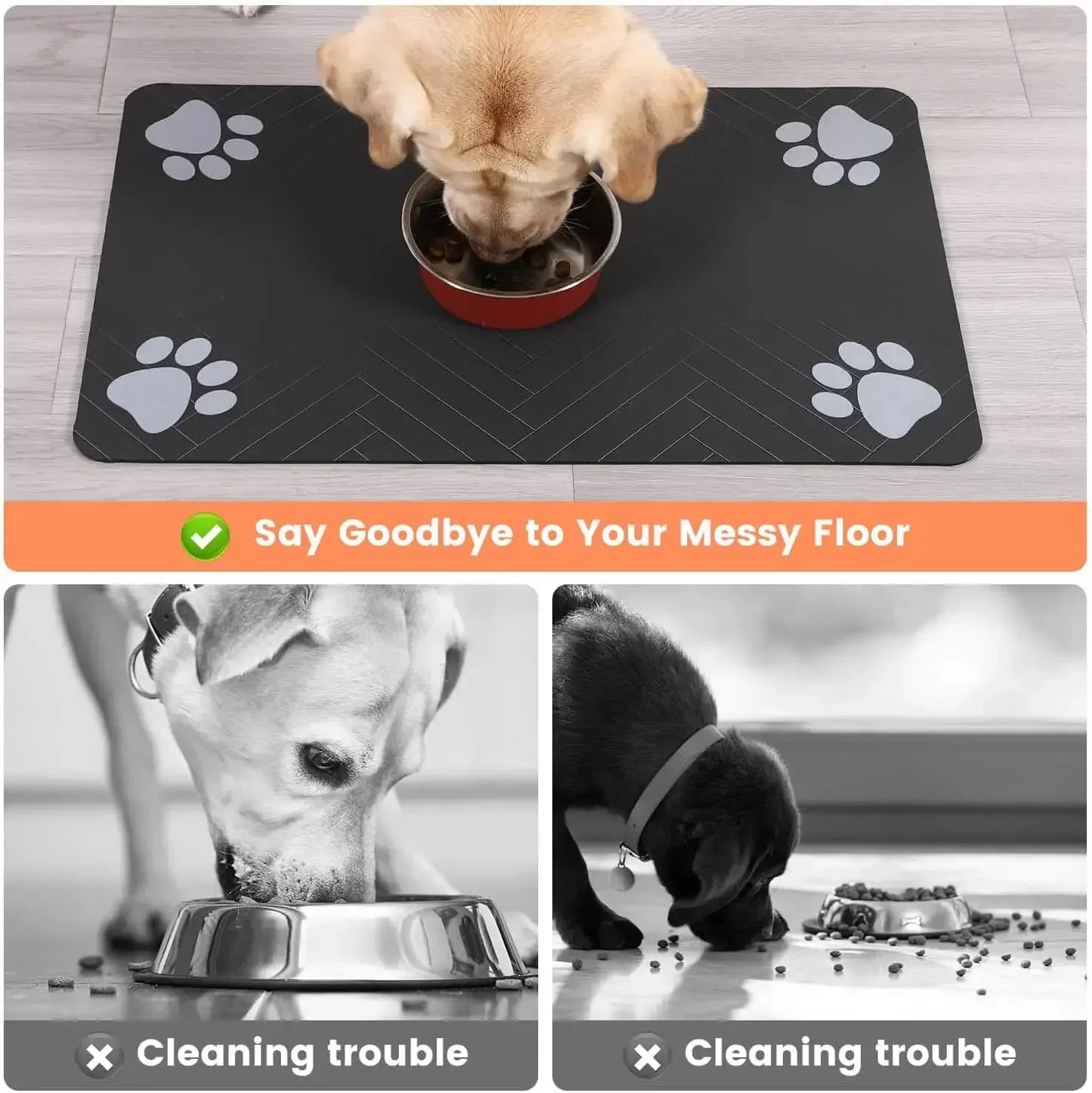 Absorbent Pet Feeding Mat for Dogs and Cats