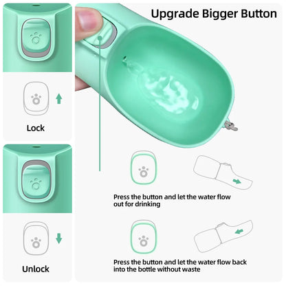 Portable Leakproof Dog Water Bottle for Walks and Travel